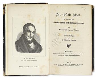 ECONOMICS  THÜNEN, JOHANN HEINRICH VON. Der isolirte Staat . . . Dritte Auflage.  1875